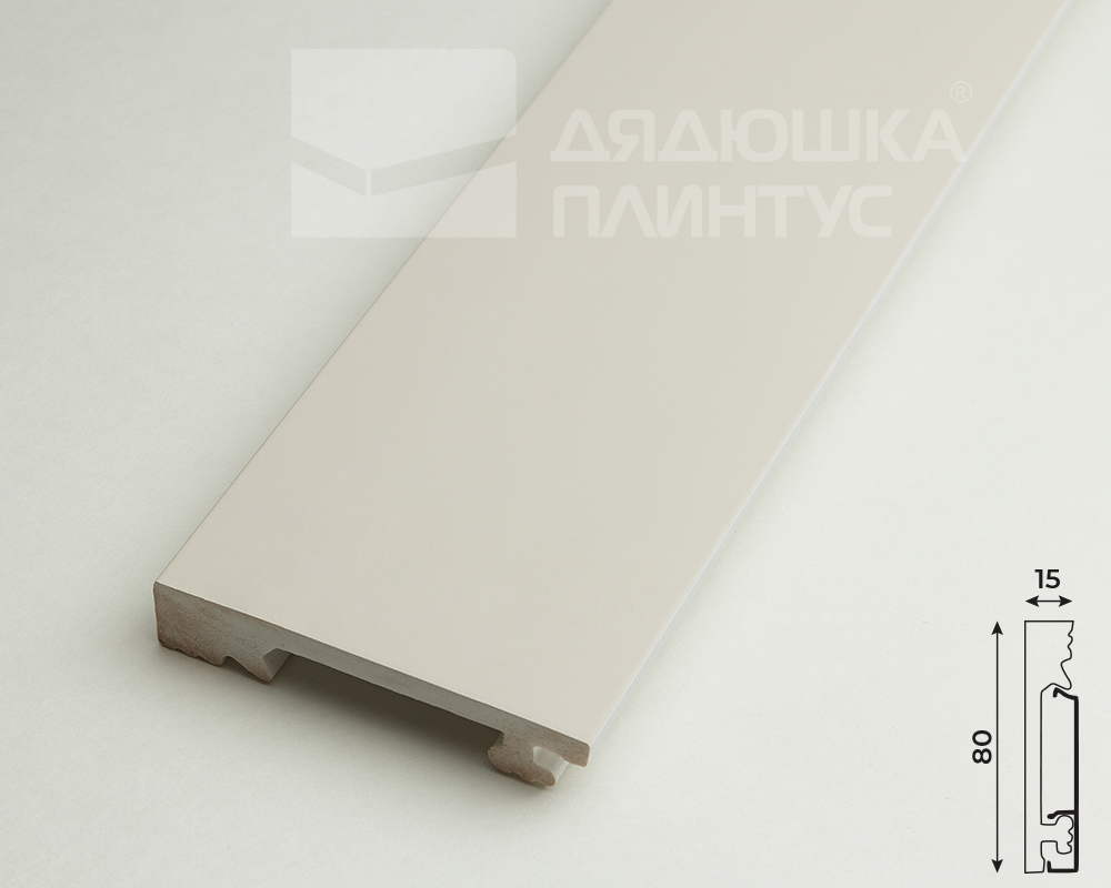 Плинтус из полистирола высокой плотности Волшебная Палочка. Окрашенная. 80мм 2м. NCS 1002-Y50R