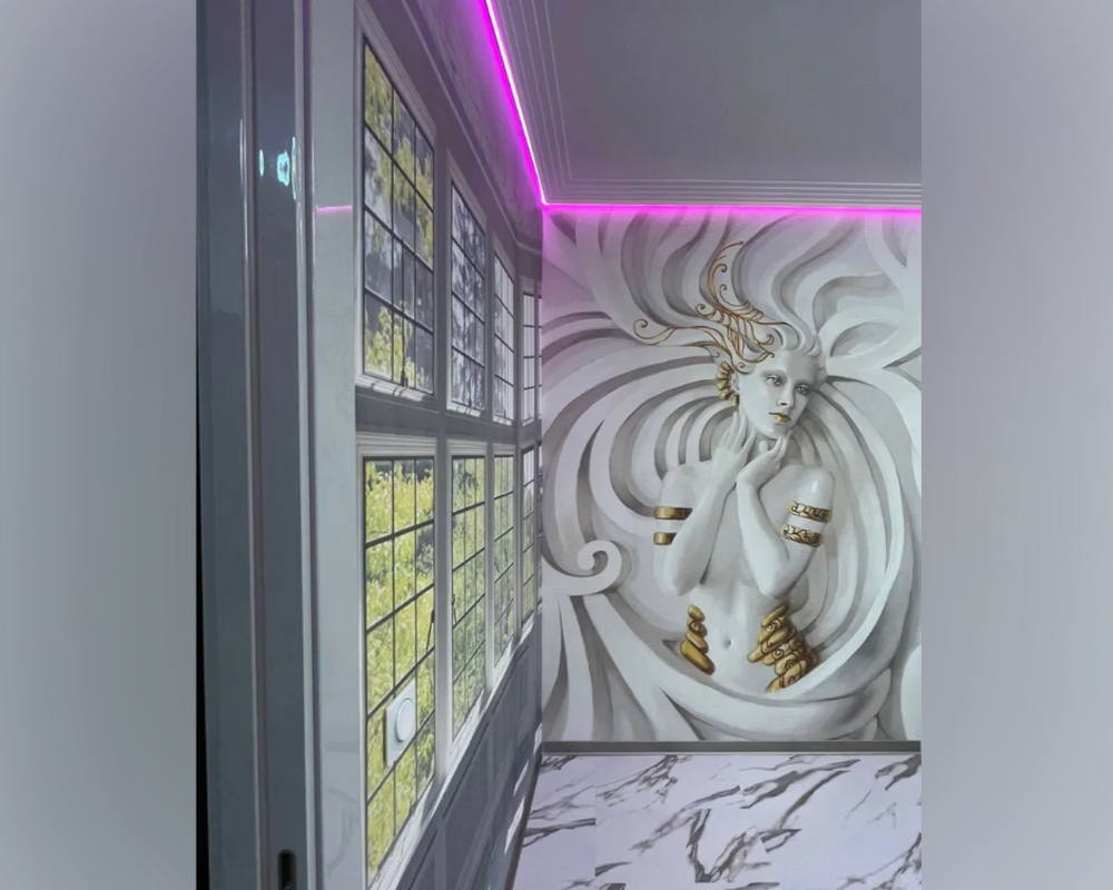 Молдинг из полистирола высокой плотности  HI WOOD LB32 под подсветку 32,5мм х 24мм х 2,0м.