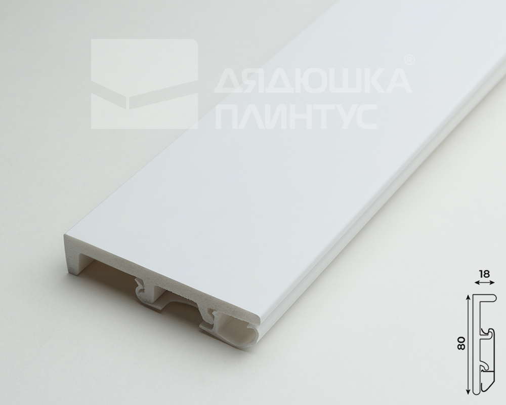 Плинтус Дуэт СОЛИД 1 UHD 58/80 2,0 м, Белый под покраску