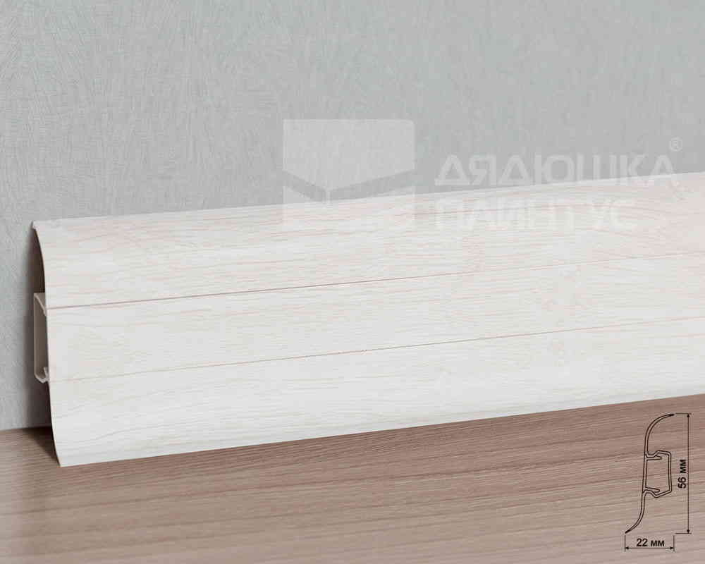 Плинтус ПВХ с кабель-каналом Рико Лео 174 Береза