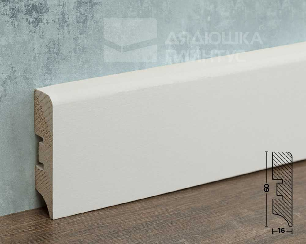 Плинтус кедр Стоунвуд. 60 60мм 2,35м Белый