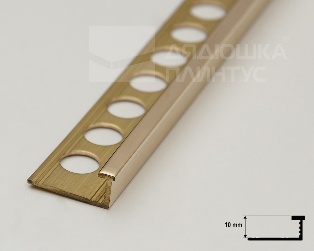Латунный Z-образный профиль 10 мм полированный MSPELOL 10