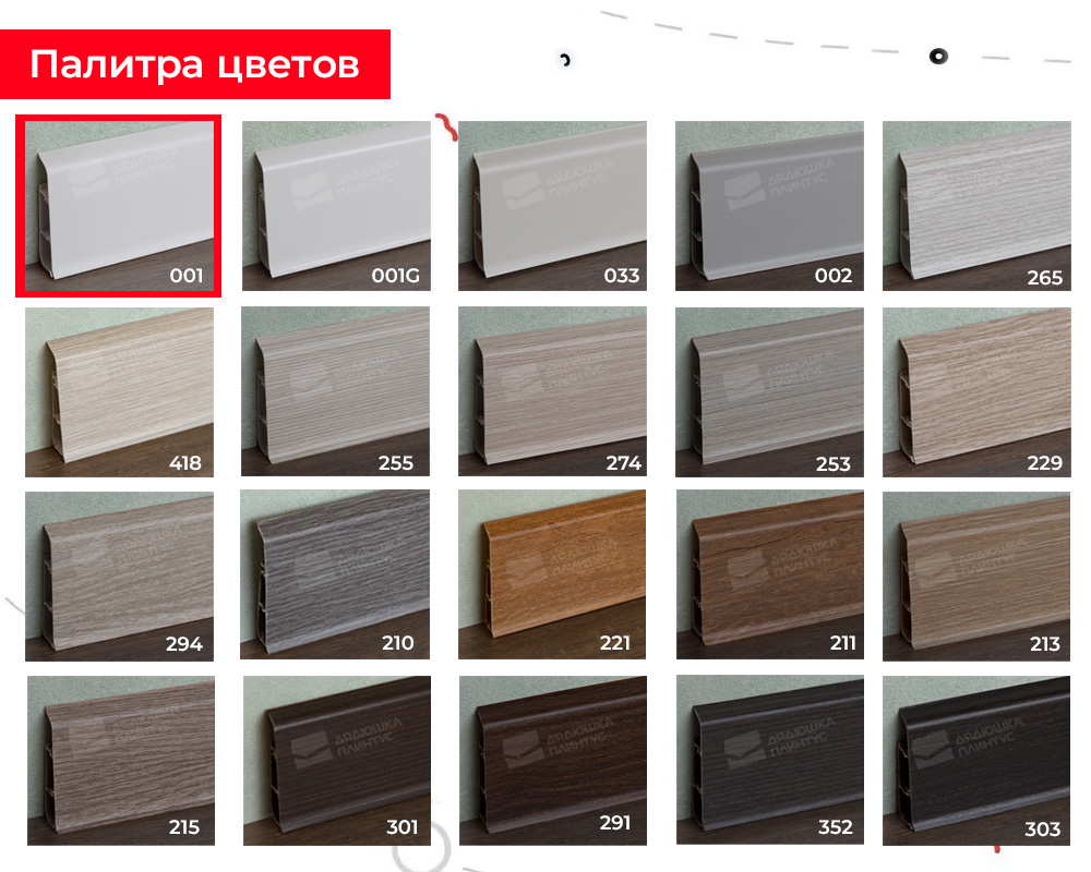 Плинтус ПВХ со съемной панелью Идеал Деконика 85мм 2,2м 001 Белый