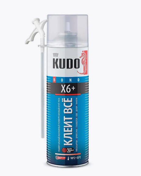 Клей-пена бытовая KUDO X6+ КЛЕИТ ВСЕ универсальная 650мл