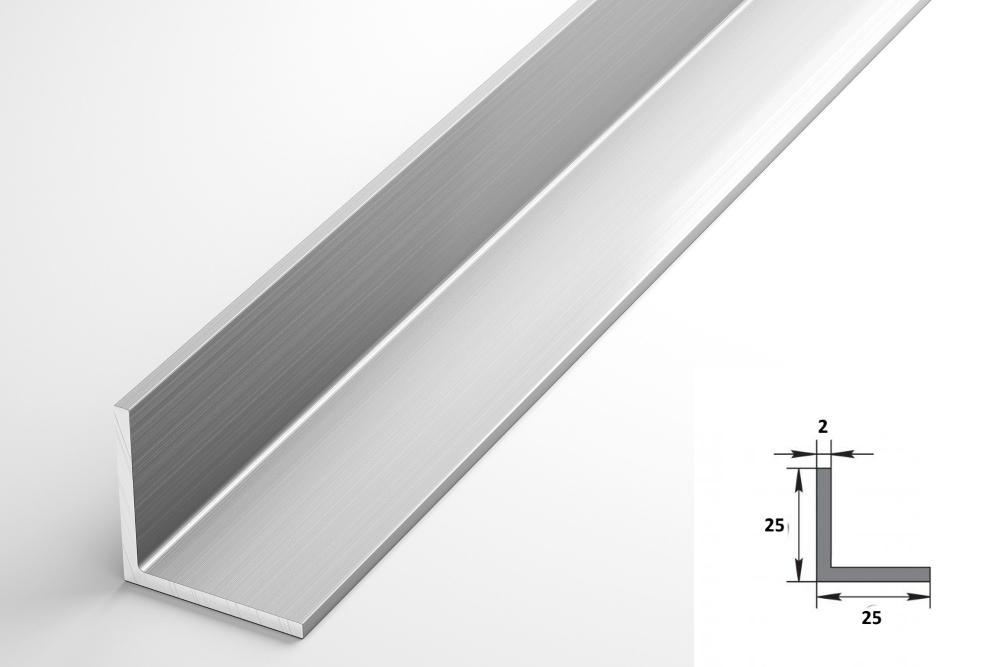 Уголок равнополочный 25х25 мм Уп 10.2000.500 Без окраса