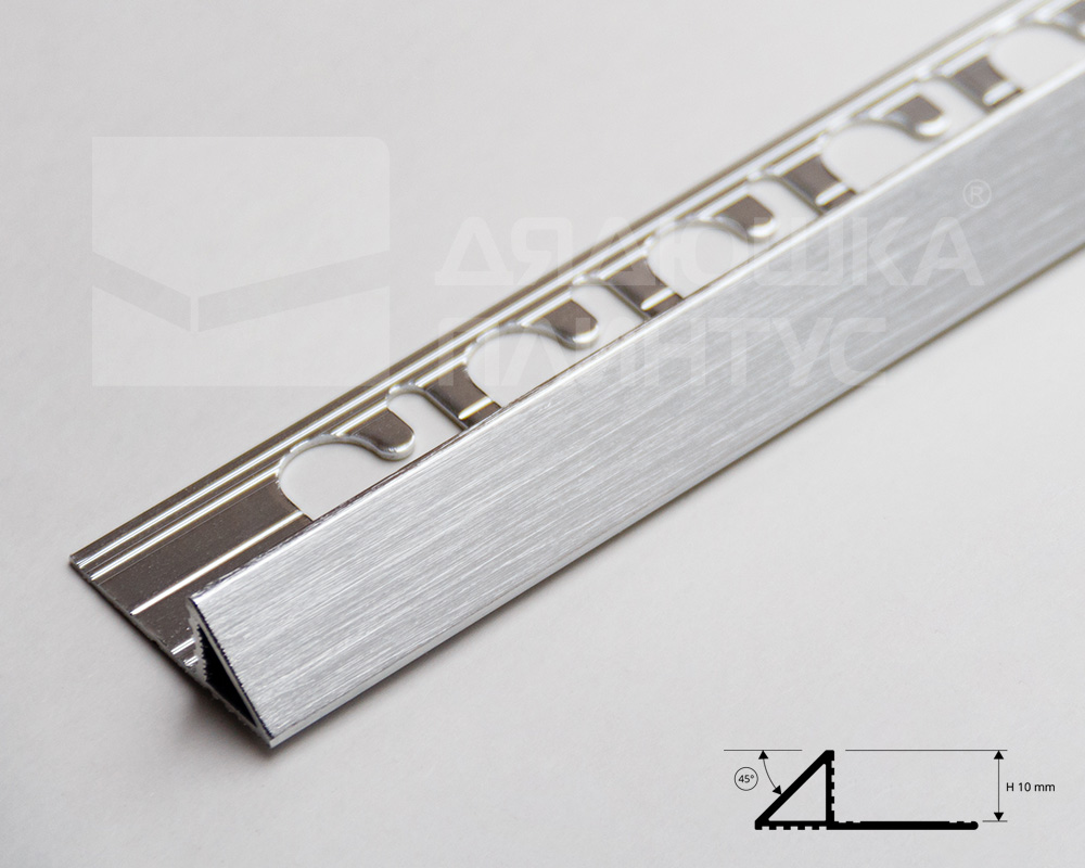 Алюминиевый Треугольный Профиль 10 мм Брашированное Серебро PJTRBS 10