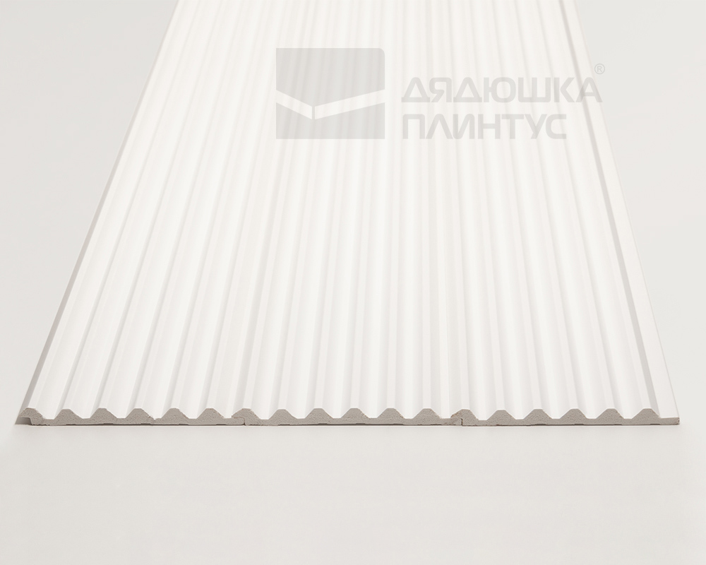 Стеновая панель Волшебная Палочка 104. 2700*120*12 мм Белая под покраску