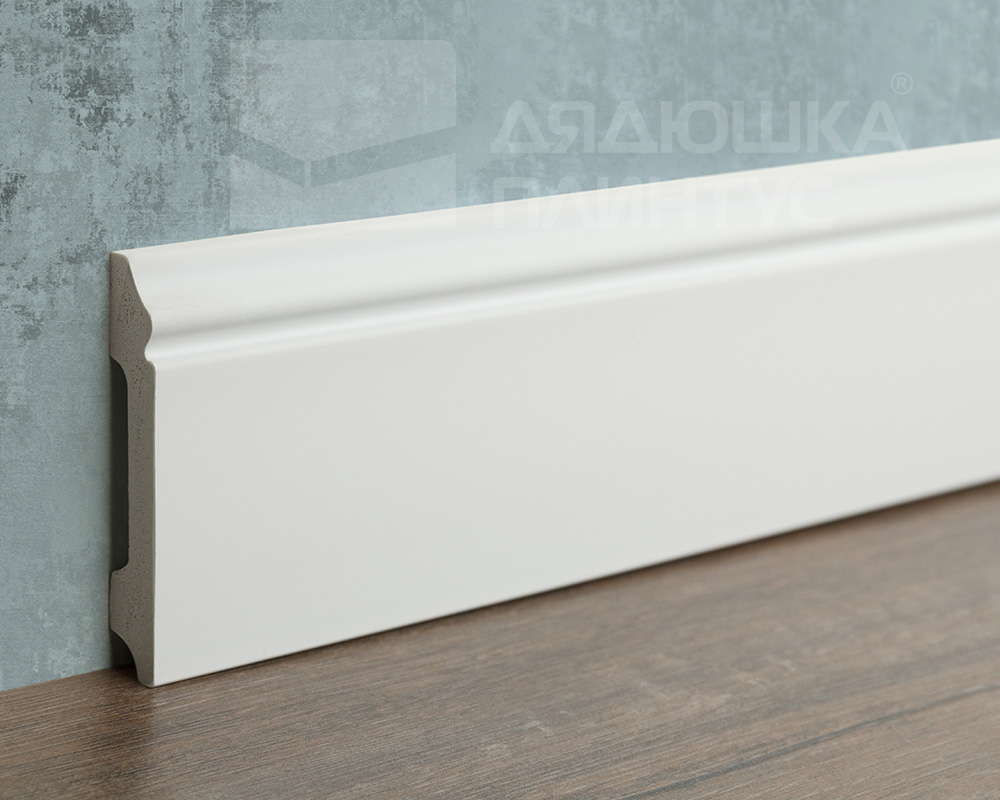 Плинтус из полистирола высокой плотности Волшебная Палочка 80*12*2000. MSPOL 102 Белый под покраску