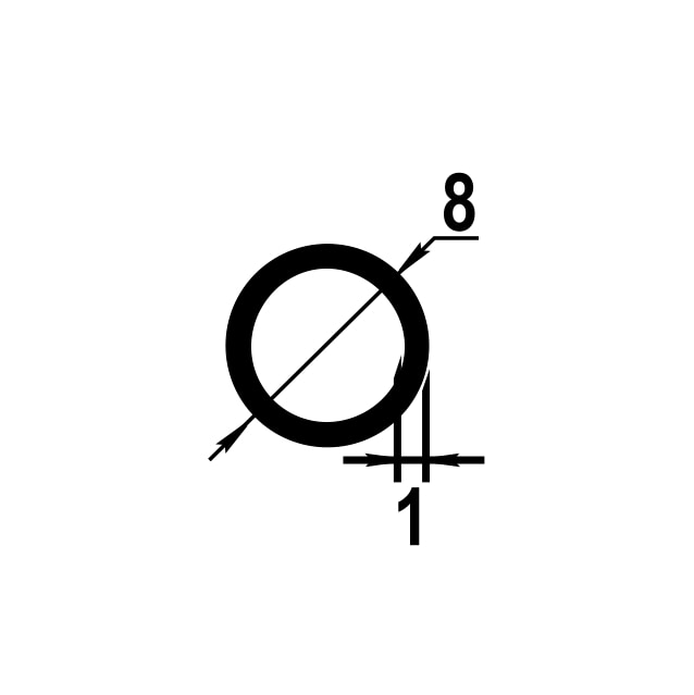 Труба круглая Ø 8 мм ТКр 01.2000.502л Золото. Цена за 5 штук.