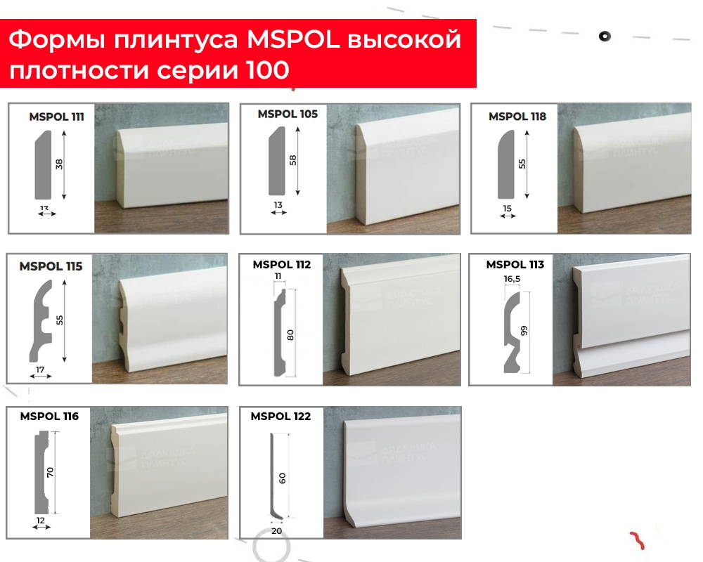 Плинтус из полистирола высокой плотности Волшебная Палочка 80*12*2000. MSPOL 102 Белый под покраску