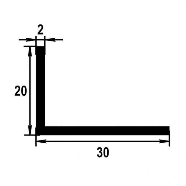 Уголок разнополочный 30*20 мм Уп 11.2000.502л Золото. Цена за 5 штук.