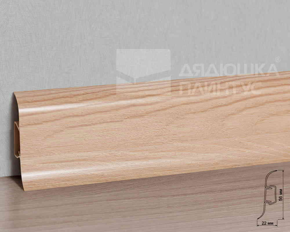 Плинтус ПВХ с кабель-каналом Рико Лео 148 Дуб петровский