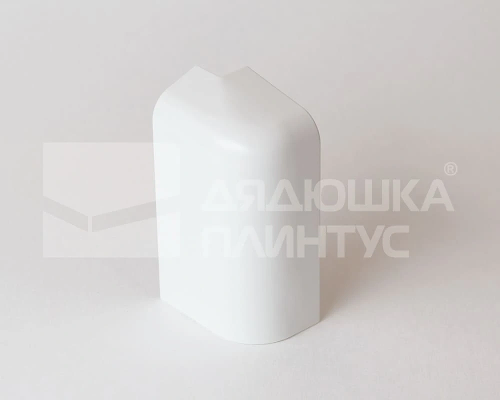 Угол наружный правый для плинтуса ПВХ Аква 20*37 Белый
